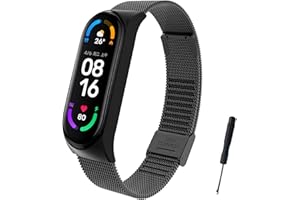 BDIG Cinturino Compatibile con Xiaomi Mi Band 4 Cinturino Mi Band 3, Regolabile in Acciaio Inox Watch Cinturino di Ricambio per Mi Band 4 3 Band
