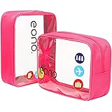 Amazon Brand - Eono Durchsichtiger Kulturbeutel, Clear Toiletry Bag, Kosmetiktasche für Koffer, Transparente Toilettentasche 