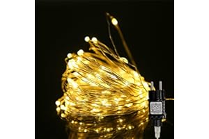 HoldOneLight 100/200/300 LED micro filo d'argento catena luminosa per interni ed esterni bianco caldo (300 LED di lunghezza 30 m, bianco caldo)