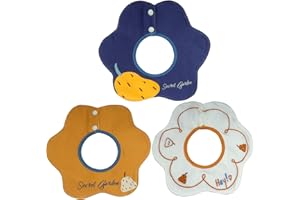 Roellgs 3-piece baby bibs cotton waterproof saliva towel bibs for babies teething, drooling, toddlers drooling soft absorbent drool towel