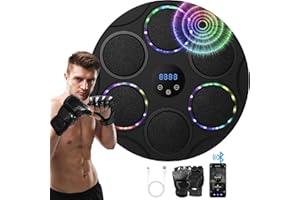 LeuKoles Music Boxing Machine mit Boxhandschuhen,17.3'' LED Smart Bluetooth Musik Boxtrainer, Elektronische Boxmaschine zur Wandmontage mit 9Geschwindigkeitsmodi und Zählmodus
