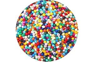 GKELALY 2000Pcs Colourful Glass Seed Beads Bulk for Jewellery Making, 4mm Small Pony Beads for Bracelet Necklace Earring Making & Crafting