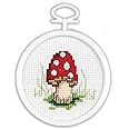 Tobin Janlynn Mini Cross Stitch Kit 2.5" Round-Mushroom (18 Count)