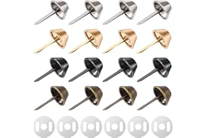 Niboken Pies de Bolsa Metal Tacos para Cabeza de Clavo de Cuero Suministros de Artesanía para Bolsos Remaches para Bolso Cono de Pies Tachuelas de Metal (200 Piezas)