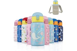 Autsel 500ml Botella de Bebida Niños Botella de doble pared de Acero Inoxidable Libre de BPA con tapa a Prueba de Fugas escuela Jardín de Infantes Deportes Sin contaminantes Mundo submarino