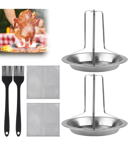 RVS Kiprooster/kiphouder/kippenrooster Voor De Barbecue/BBQ/oven 20 Cm Met Analoge Vleesthermometer Braadthermometer