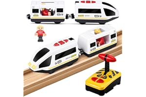 Eisenbahn Kinder Elektrisch, Batteriebetriebene Holzeisenbahn Elektrische Lok Kompatibel mit Brio Eisenbahn, Zug Spielzeug, Holzeisenbahn Zug Kinder für Brio Thomas Eisenbahn Holz