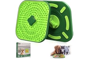 CIICII Dog Lick Mat for Dogs Crate, 2 in 1 Slow Feeder Treat Mat (Large 7.1" Dog Licking Plate + Crate Training Aid) with Silicone Anti-Slip Pad for Dogs/Cats Anxiety Reduction & Boredom Relief