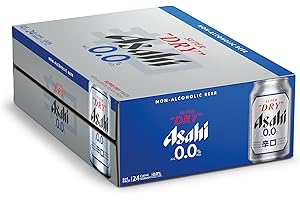 Asahi Super Dry 0% Alcohol Free Beer, Non alcoholic Lager, Japanese Beer, 24 x 330ml Cans