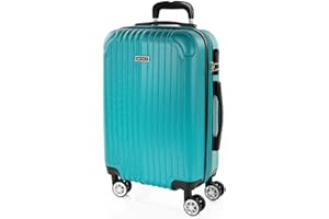 ITACA - Maleta de Cabina 55x40x20 - Maletas De Viaje Cabina Rígidas Trolley con 4 Ruedas Dobles para Avion Ligera Equipaje De Mano Candado de Combinación. Compatible Ryanair, Verde Menta
