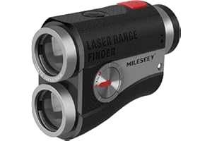 MiLESEEY PFS2 Premium Golf Distanza Misuratore con Display Nero e Rosso, 7,5° Ampio Campo Visivo Laser Distanza Misuratore Golf, 0,1s Blocco Bandiera Pulsazione Vibratione, Magnetico, Modalità Coach