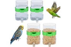Tbintul 4-pack vattendispenser för fåglar, automatisk fågelvattendispenser, automatisk foderstation för fåglar, fågelbur, tillbehör för undulater, kanariefåglar