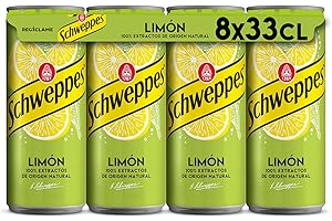 Schweppes Limón, Bebida Refrescante - 330 ml (Paquete de 8) - 2640 Mililitro