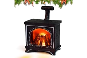 FUNMO Cheminée Miniature,feu de Noël Miniature,Accessoires de Meubles Miniatures pour Jouets d'enfants,Lampe de cheminée à Piles avec Effet de Flamme réaliste,pour la décoration de Noël en Hiver