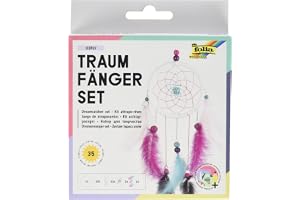 folia 23819 – pysselset drömfångare Girly – set för att skapa en vacker drömfångare i moderna pastellfärger