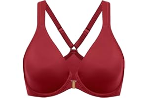 DELIMIRA Damski Biustonosz Bez Podszewki Z Głębokim Dekoltem I Bezszwowym Fiszbiną Racerback Z Przodu