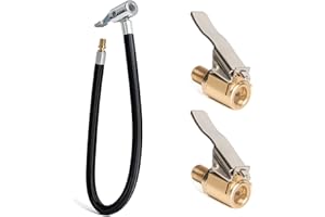 SPDYCESS Wąż do Pompowania Pompy Adapter do Opon, Powietrznych Gumowy Wąż do Opon Złącze Zaworów, z 2 Adapter Dyszy Gwintowanej do Samochodu, Motocykla, Roweru (400mm)