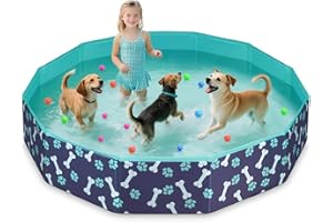 HaoVrisn Hundepool Große Hunde, Planschbecken für Kinder Hundepool Faltbar, rutschfeste und Verdickt PVC, Plantschbecken mit Flicken und Ablassventil (160x30CM)