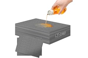 Gemsaya 50PCS Universal Absorbent Oil Mat, 35x25cm Multi Purpose Maintenance Absorb Oil Spill Pads, Oils Water Coolants Spill Mat General Use Absorbing Sheets for Home Garage Basement Kitchen, Grey