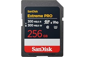 SanDisk Extreme Pro 256 GB SDXC Tarjeta, UHS-II, Velocidad de Lectura con hasta 300 MB/s, Velocidad de Escritura 300 MB/s, V90, Grabación de vídeo en 8K cinematográfica