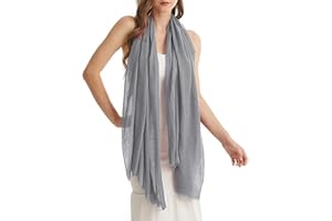 Kakaly Women Scarf Cotton Linen - Chic Ladies Solid Scarves Soft Large Long Wrap Shawl Headscarf Lightweight Neck Scarf Hijab,180×100CM