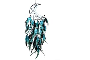 DOZNOZRI Black Moon Dream Catcher for Girls kit Dreamcatcher Kids Bedroom Accessories,Handmade Fairy Feather Romantic Blue&Black Moon Dream Catchers for Bedroom Wall Hanging Decoration Ornaments