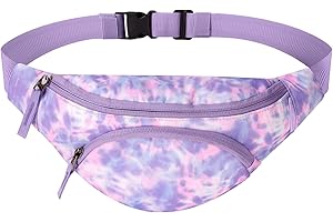 Choco Mocha Kids Fanny Pack Girls Bum Bag Waist Pack with Adjustable Belt Bag for Children Toddler Travel Outdoor Running Sports Age 2-4 3-5 6-8 4-6 6-9, Purple Tie Dye