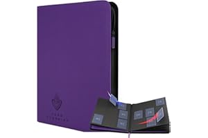 Card Guardian - 9 Pocket Premium Binder with Zipper for 360 cards - side loading pockets for Trading Card Games TCG (Purple)