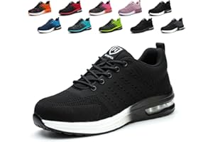 Hitopteu Scarpe Antinfortunistiche Uomo Donna Leggere Estive Scarpe da Lavoro con Punta in Acciaio Traspiranti Scarpe Sicurezza Sportive Antiscivolo