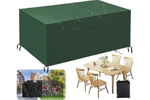HRSMTY Copertura per Mobili da Giardino Rettangolare, 420D Oxford Coperture per Tavoli da Giardino Esterno, Copritavolo Tavolo Impermeabile Anti-UV, per Cortile Tavoli Sedie