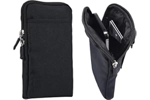 QBYVQQN Handy Umhängetasche Herren Schwarz, Handy Gürteltasche Herren Schwarz, 7.2" Handytasche zum Umhängen wasserdichte Reißverschluss Herrentasche Hüfttasche Schultertasche mit Gürtelschlaufe Schultergurt