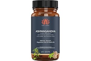 QSTA Ashwagandha Bio KSM-66 + Sensoril® | Très haute puissance 15% 20mg Withanolides par gelule | Support pour le stress, l'anxiété, l'énergie accrue, sommeil profond et la concentration | 4x plus puissant