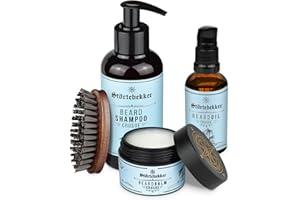 ‎STÖRTEBEKKER SHAVING ACCESSORIES Störtebekker® Premium Anti Juckreiz Set - Hochwertiges Bartpflege Set für Männer - mit Bartöl Crusoe, Bartbalm, Bartbürste, Bartshampoo - tägliche Bartpflege gegen Juckreiz - Geschenkidee Herren
