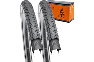 YUNSCM 700C Lightweight Bicicleta Neumáticos 700x40C (ETRTO 42-622) 60TPI Nylon, Puncture-Resistant, Reflective Wall Compatible with Bicicleta Neumáticos 700x38C/39C/40C/41C/42C- 2 PCS (Y-579)