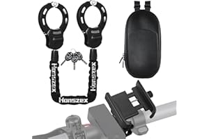 Honszex Candado Patinete, Candado para Patinete Electrico, Candado Bicicleta, Candado de Antirrobo con Bolsa Impermeable y Soporte Movil, Accesorios para Patinete Electrico y Bicicleta Electrico
