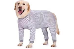 YEAPEETO Pijama de una Pieza para Perros Grandes y medianos para la pérdida de Cabello, alergias, antifugas, protección de heridas, Alternativa de Cono (2XL, GIRS)