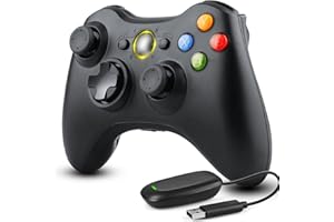 Diswoe Wireless Controller für Xbox 360, Wireless PC Controller, 2.4 GHz Bluetooth Controller mit Empfänger, Gamepad Joystick für Xbox 360/Xbox 360 Slim/PC Windows 7/8/10/PS3