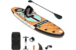 Welandfun Stand Up Paddle Board Gonflable，Planche de Sup en PVC Construction Ultra Robusteavec Accessoires pour Planche de Surf | Longueur 13 Pieds | pour Adultes/Enfants