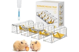 CLDFDC Trappola per Topi Vivente per Interni ed Esterni - Trappola per Topi Intelligente, Facile da Usare, Facile da Pulire, Riutilizzabile, Rilascio Senza Contatto (4 Pezzi)