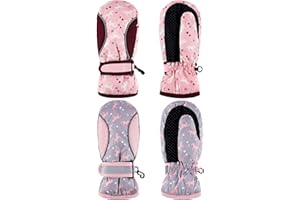 Boyiee 2 Paar Kinder Skihandschuhe Handschuhe wasserdichte Warme Schneehandschuhe für Outdoor Winter