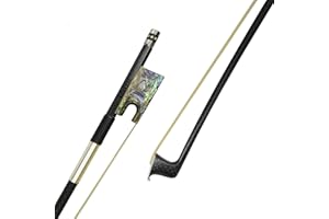 SURVEAL Cabron fibra di violino Arco Naturale Mongolia Coda di Equiseto Colorato Conchiglia Frog Ben Bilanciato (4/4)