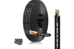 SCHDRA 20AWG Triple Core Cable | 3×0.5mm² Tinned Copper Wire 26.25FT/8 Metres | 12V/24V/240V Low Voltage Flexible PVC for LED Strips, Automotive Sensors & Solar Panels