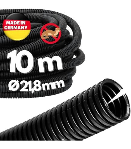 5-50m Wellrohr 13 außen 16 Kabel Schutz Marderschutz M16 PP geschlitzt grau
