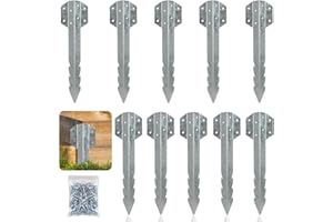 AEDCBAIDE 10 Pack Railway Sleeper Brackets, Heavy Duty Galvanised Steel Timber Sleeper Brackets and Fixings, Metal Stakes For Garden, Landscape, Lawn, Driveway Path Edging Edge Spikes