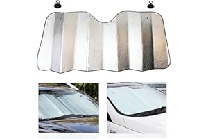 Prelisee Sonnenschutz Auto Frontscheibe Frontscheibenabdeckung Auto Abdeckung Windschutzscheibe, Hitzeschutz faltbar (130cm x 60cm)