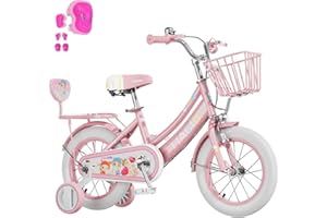 ‎HABIB GRUPPE Habib Gruppe Mädchenfahrrad Komplettset | 12, 14, 16 Zoll | Inkl. Luftpumpe & 6-teiligem Schutz-Set | Karbonstahlrahmen & Duales Bremssystem | Mitwachsend & sicher für Mädchen 3-8 Jahre