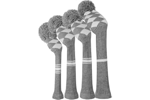 Scott Edward Juego de 4 Fundas para Cabeza de Golf, Fit Driver (460 CC) Fairways híbrido/UT, Suave y cálido, Mantiene Limpio el Club, con Etiquetas de números giratorios