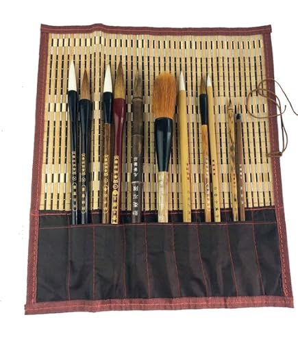 10 Pennelli per Calligrafia Cinesi Regalo Calligrafia Sumi Pennello