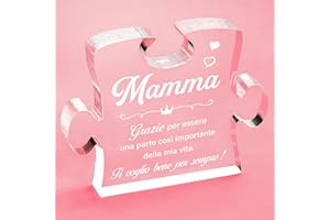 Giftasy Regalo Festa della Mamma, Regalo Mamma Compleanno - Puzzle in Acrilico, Idee Regali per la Mamma, Originale Regalo Mamma