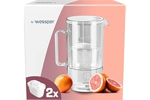 Wessper Dzbanek filtrujący ze szkła 3L z dwoma filtrami do wody, kompatybilny z Brita Maxtra, Brita Maxtra Plus, zestaw do karafki z 2 wkładami filtrującymi - biały